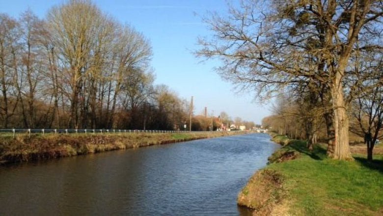 Aerial shot of Le Canal du Centre – Secteur Ciry-le-Noble,  Ciry-le-Noble, France