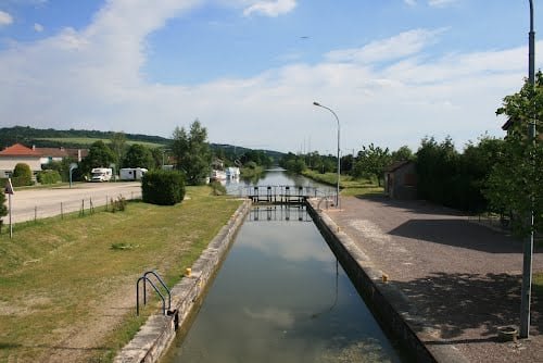 Aerial shot of Canal de la Meuse – Secteur Dieue sur Meuse,  Dieue sur Meuse, France