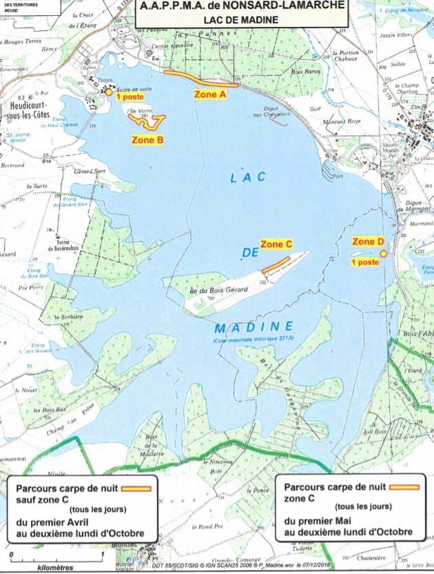 Map of Lac de Madine, Madine France