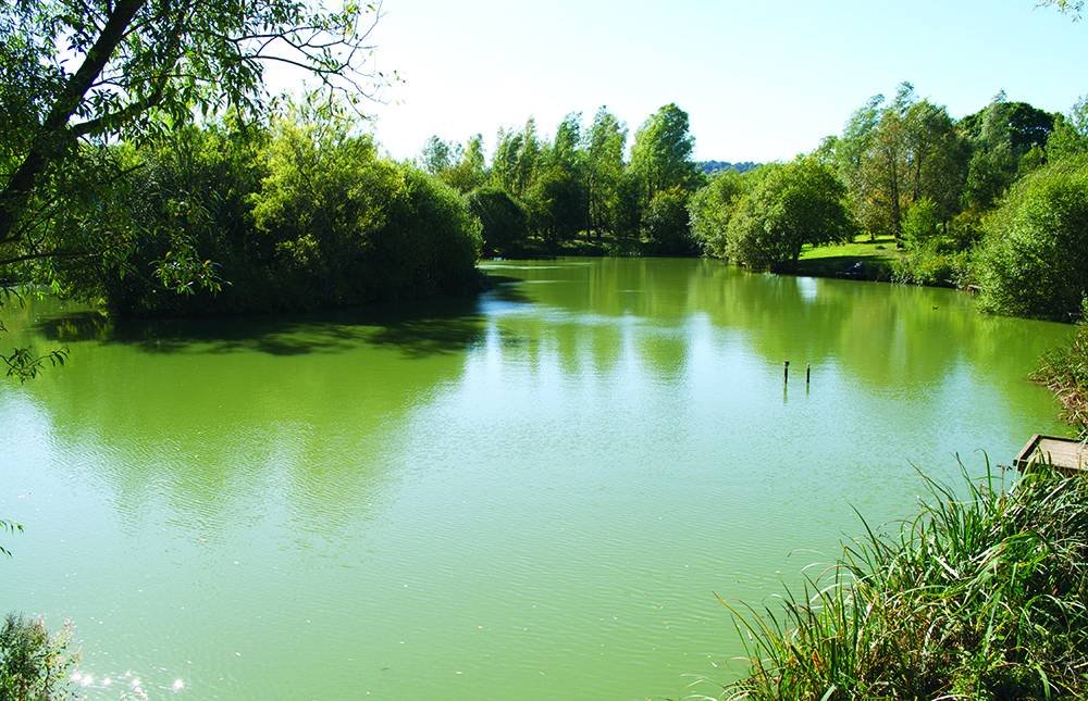 Aerial shot of Bonds Lake,  Westcott, UK