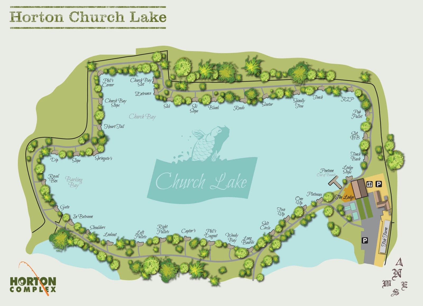 Map of Church Lake, Horton UK