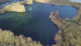 Aerial shot of Farriers Lake,  Ashton Keynes, UK