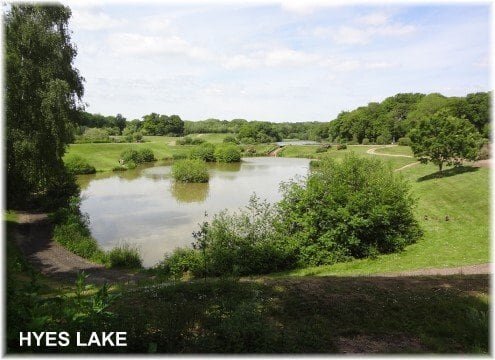 Aerial shot of Hyes Lake,  Rudgwick, UK