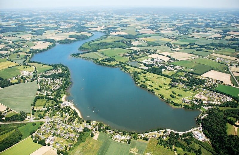 Aerial shot of Lac au Duc,  Ploërmel, France