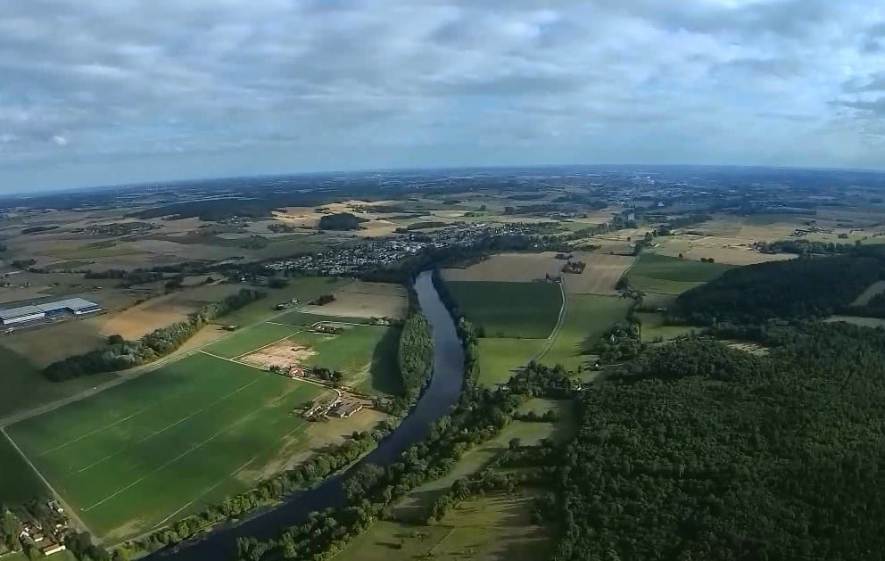 Aerial shot of La Vienne – Secteur Châtellerault,  Châtellerault, France