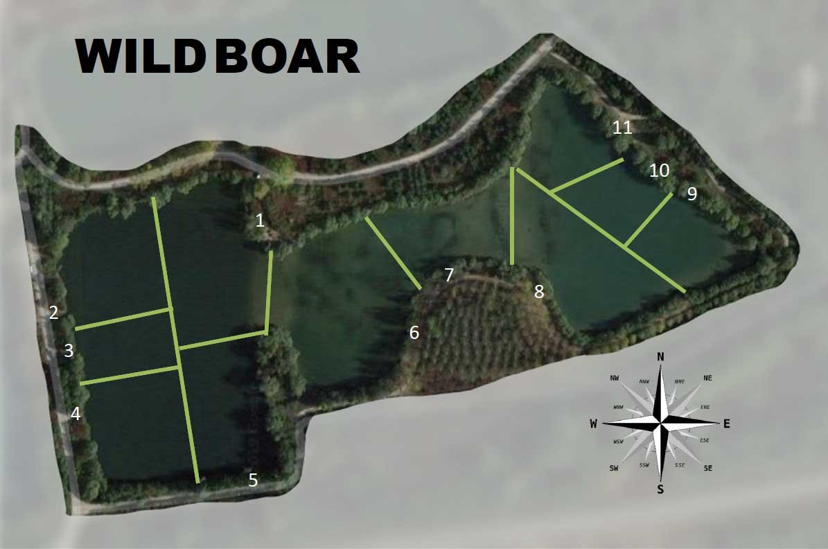 Map of Wild Boar Lake, Longueil Sainte Marie France