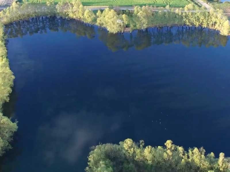 Aerial shot of Robin Lake,  Matignicourt-Goncourt, France