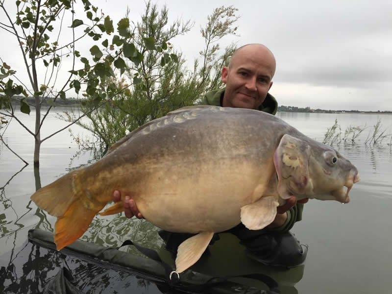 Another carp caught on Lake Raho in France, Europe