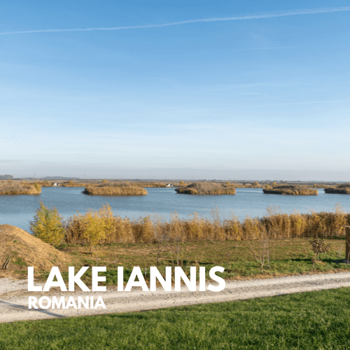 Lake Iannis in Romania landscape view.