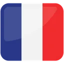 Flag of France with blue, white, red stripes.
